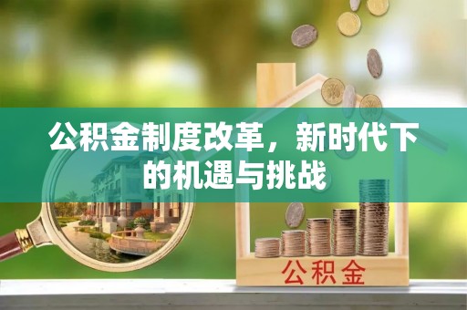 淳化公积金制度改革，新时代下的机遇与挑战