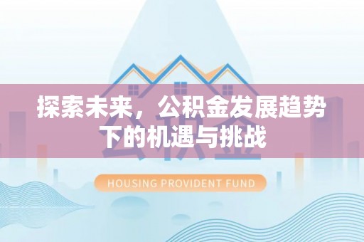 淳化探索未来，公积金发展趋势下的机遇与挑战
