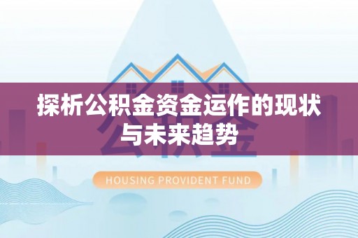 淳化探析公积金资金运作的现状与未来趋势
